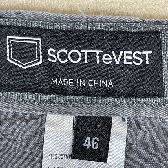 SCOTTeVEST Shorts Mens 46 Gray Eight Pocket Tec Chino Short Relaxed‎ Fit - Picture 4 of 14